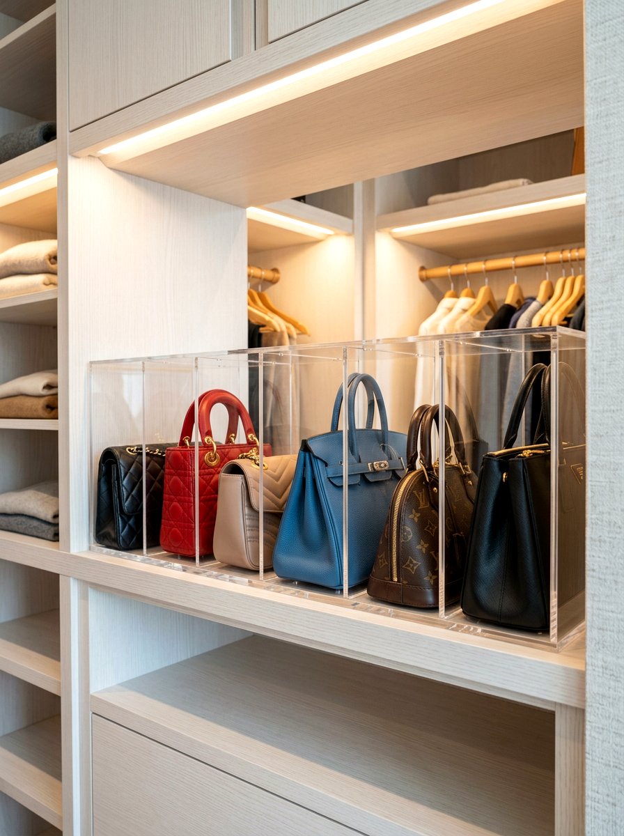 Handbag Storage Rack - 30 micro closet organization ideas
