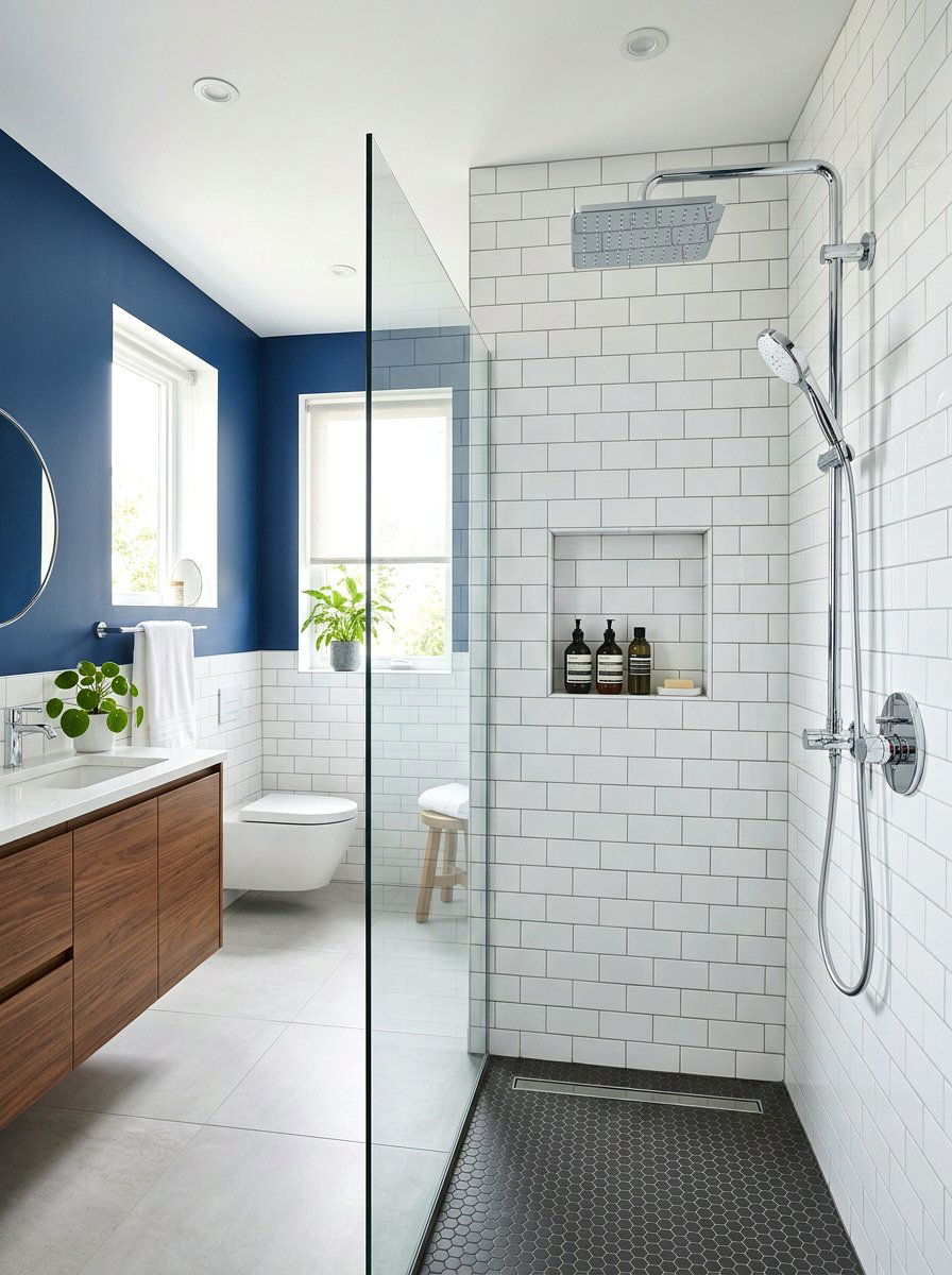Handheld and Rain Shower Combo - 30 rain shower bathroom ideas