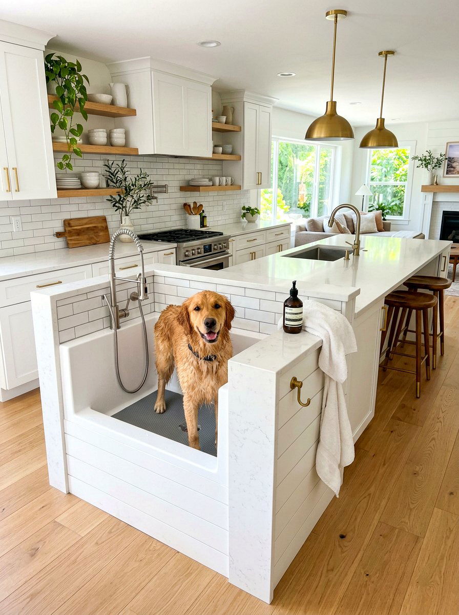 Handheld dog sprayer - 30 dog washing station ideas