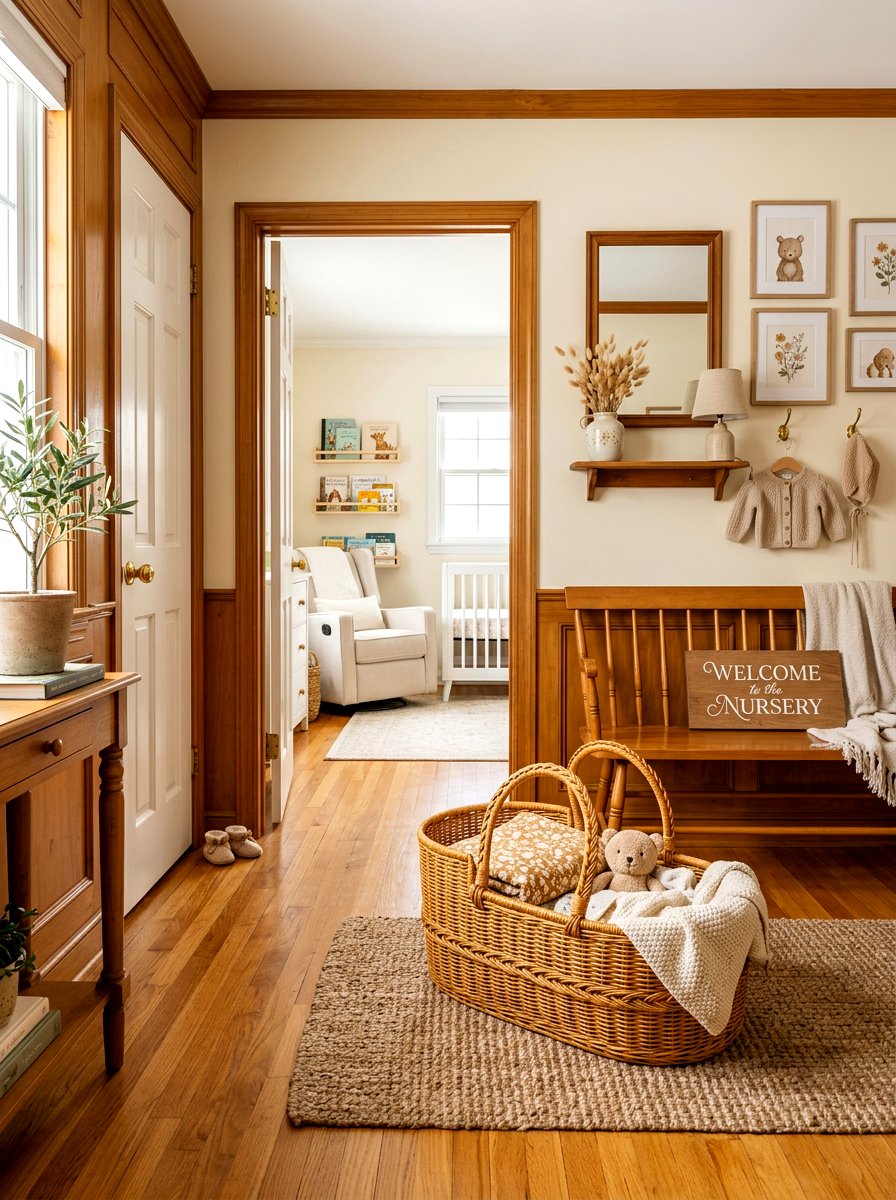 Handle Wicker Nursery Basket - 30 nursery storage basket ideas