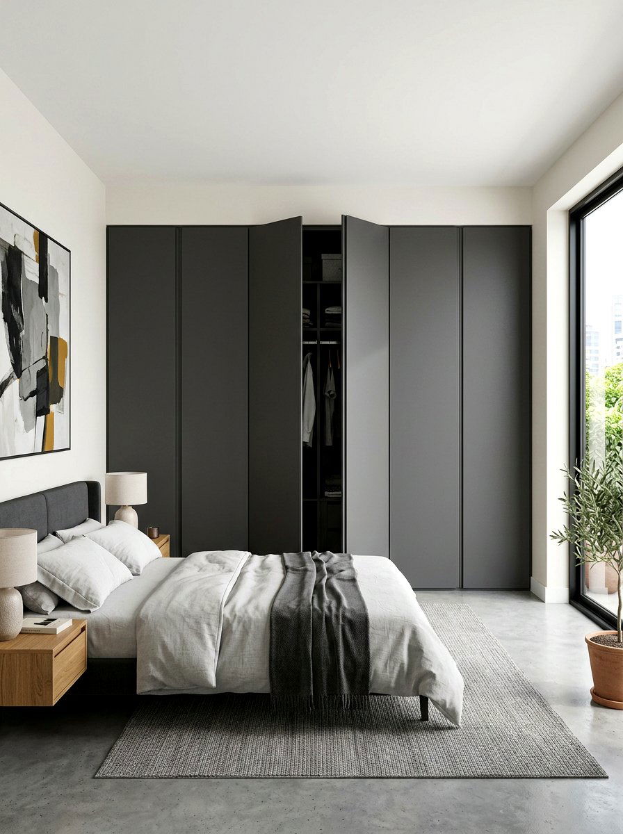 Handleless closet doors - 30 bedroom closet door ideas