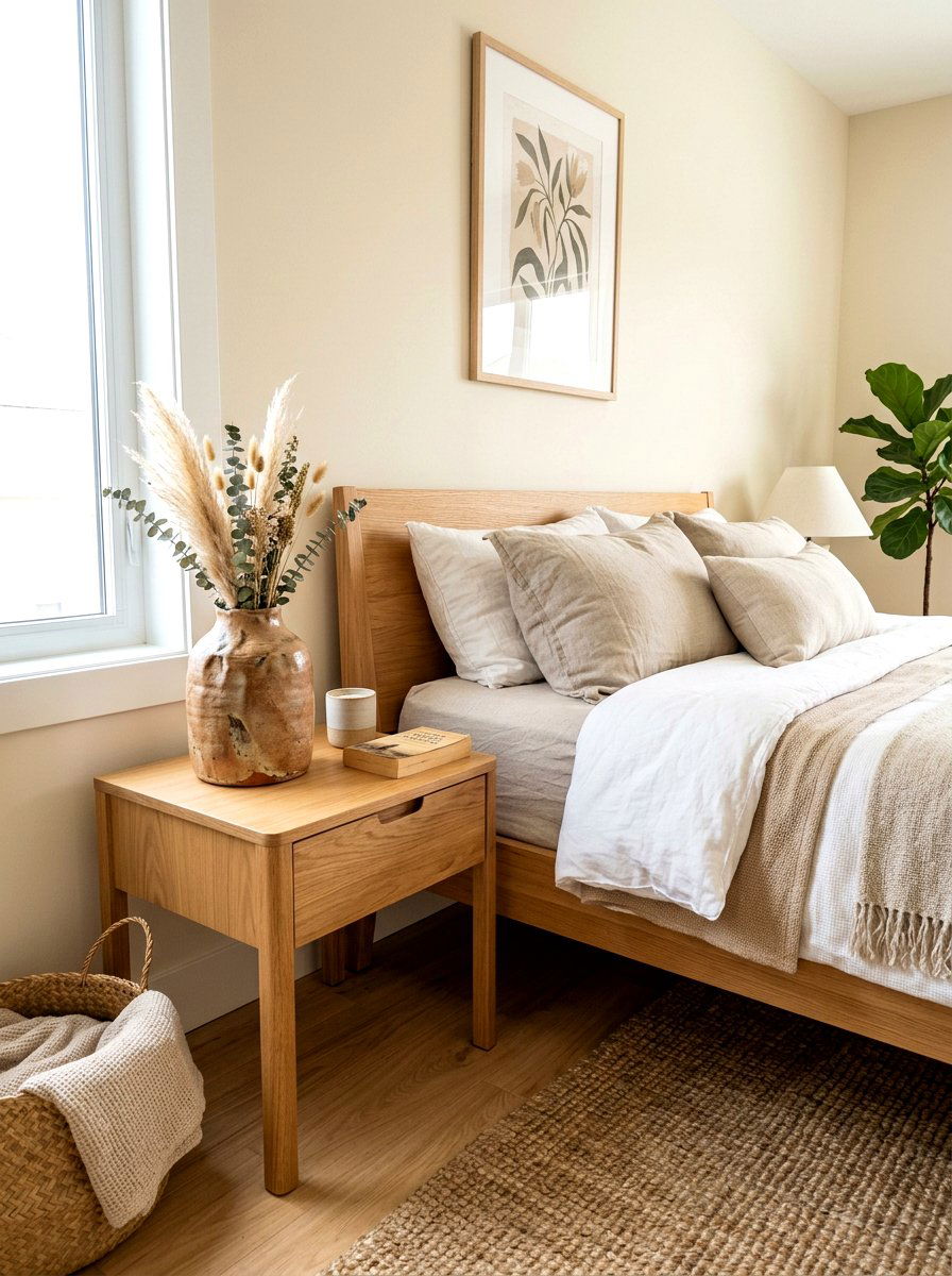 Handmade Ceramic Vase - 30 Japandi bedroom ideas