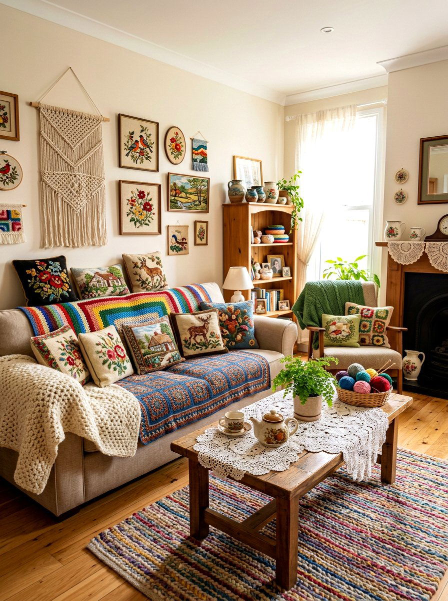 Handmade Decor Living Room - 30 grandma core living room ideas