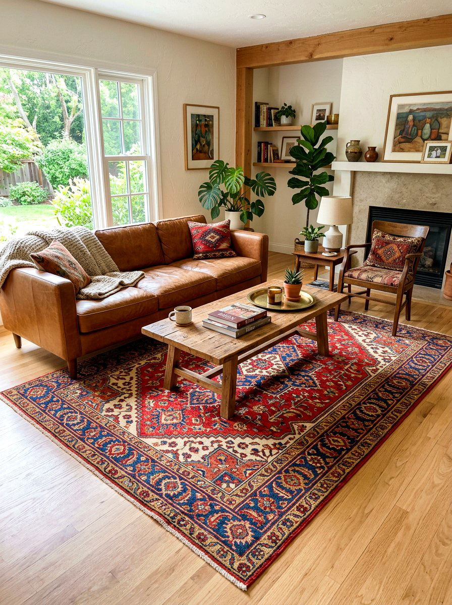 Handwoven Turkish Rug - 30 thrifted home decor ideas