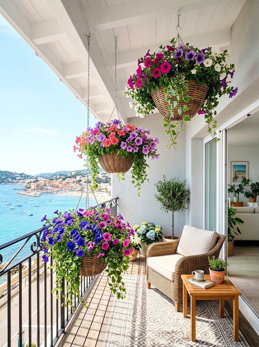 Hanging Basket Arrangement - 30 condo balcony garden ideas