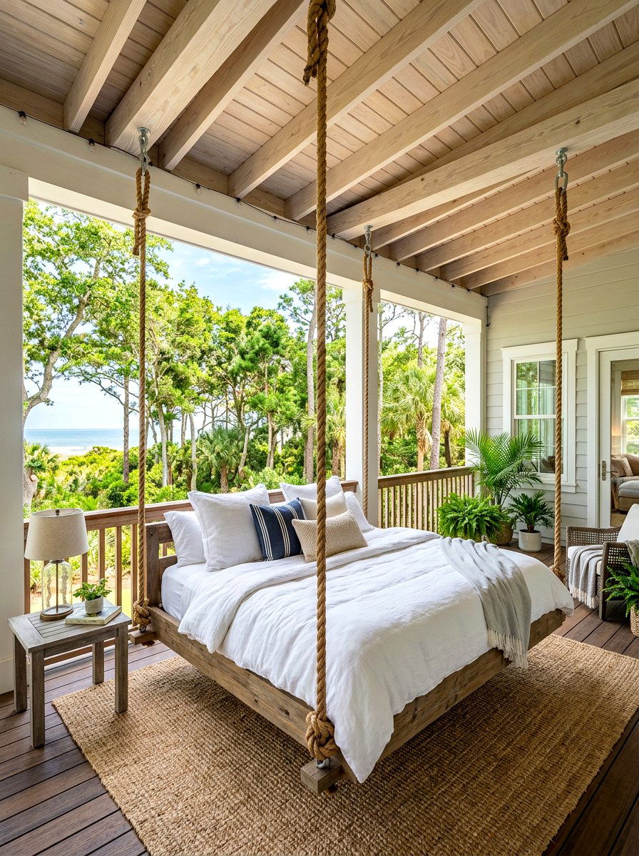 Hanging Bed Porch - 30 sleeping porch ideas