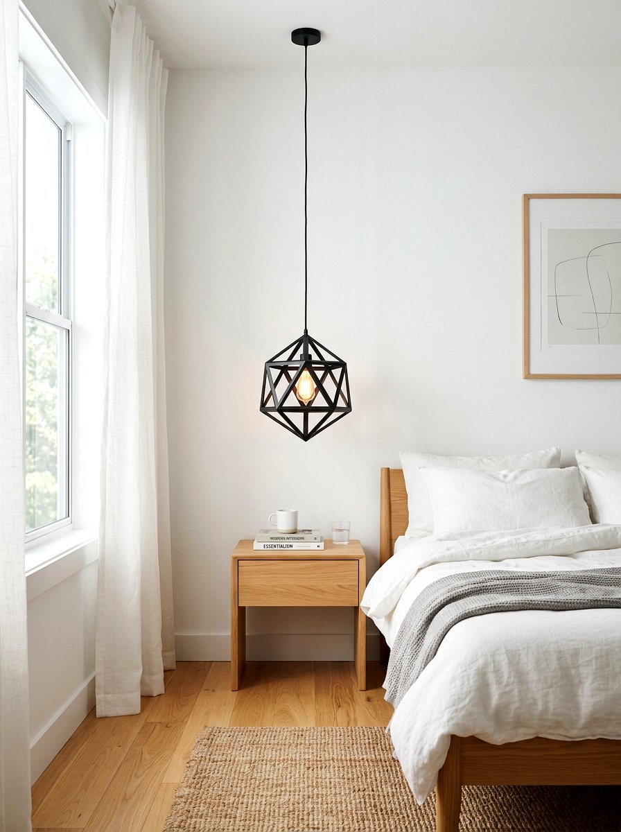 Hanging Bedside Pendant Lighting - 30 minimalist teen room ideas