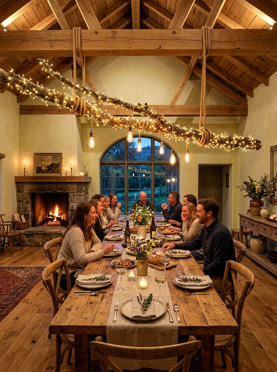 Hanging Branch Chandelier - 30 branch decor ideas
