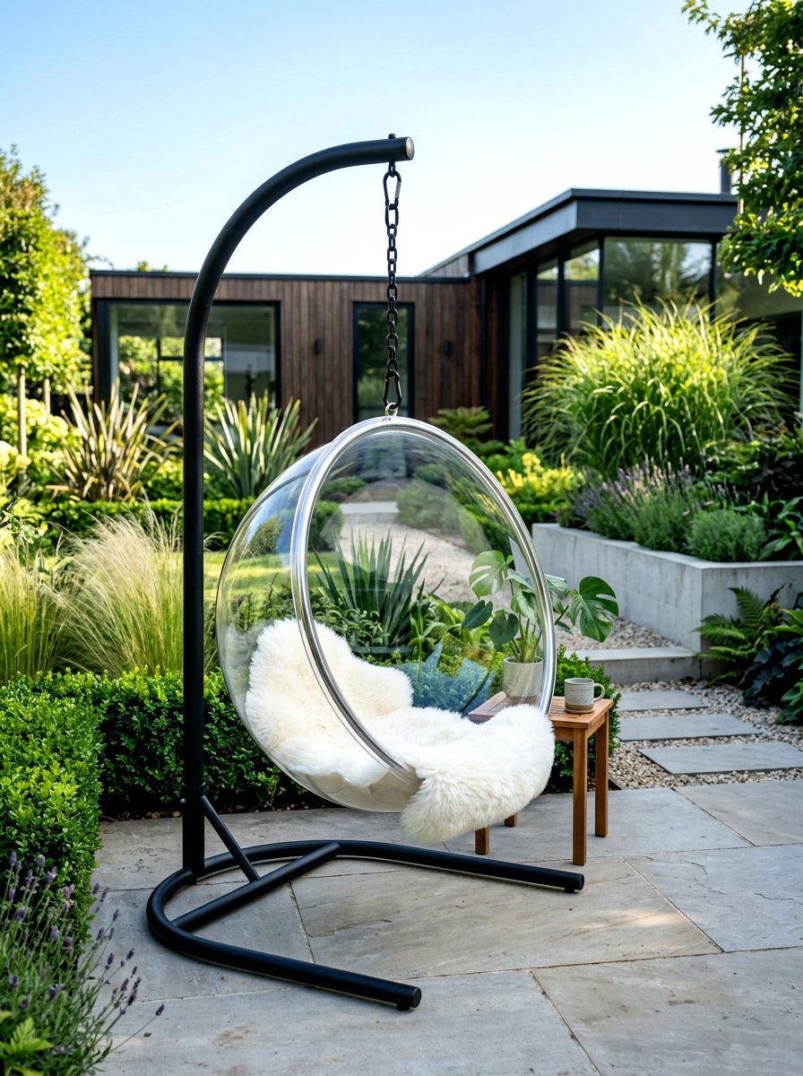 Hanging Bubble Chair - 30 sunset inspired patio ideas