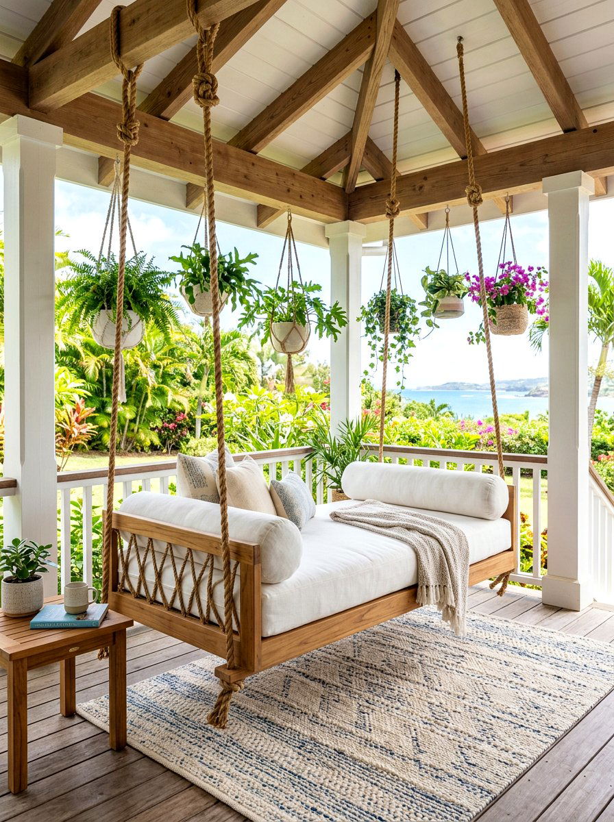 Hanging Cabana Bed - 30 cabana bed patio ideas