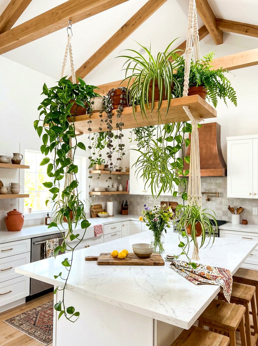 Hanging Ceiling Plant Shelf - 30 kitchen plant shelf ideas