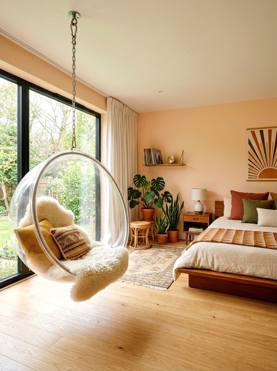 Hanging Chair Bedroom - 30 seventies bedroom ideas