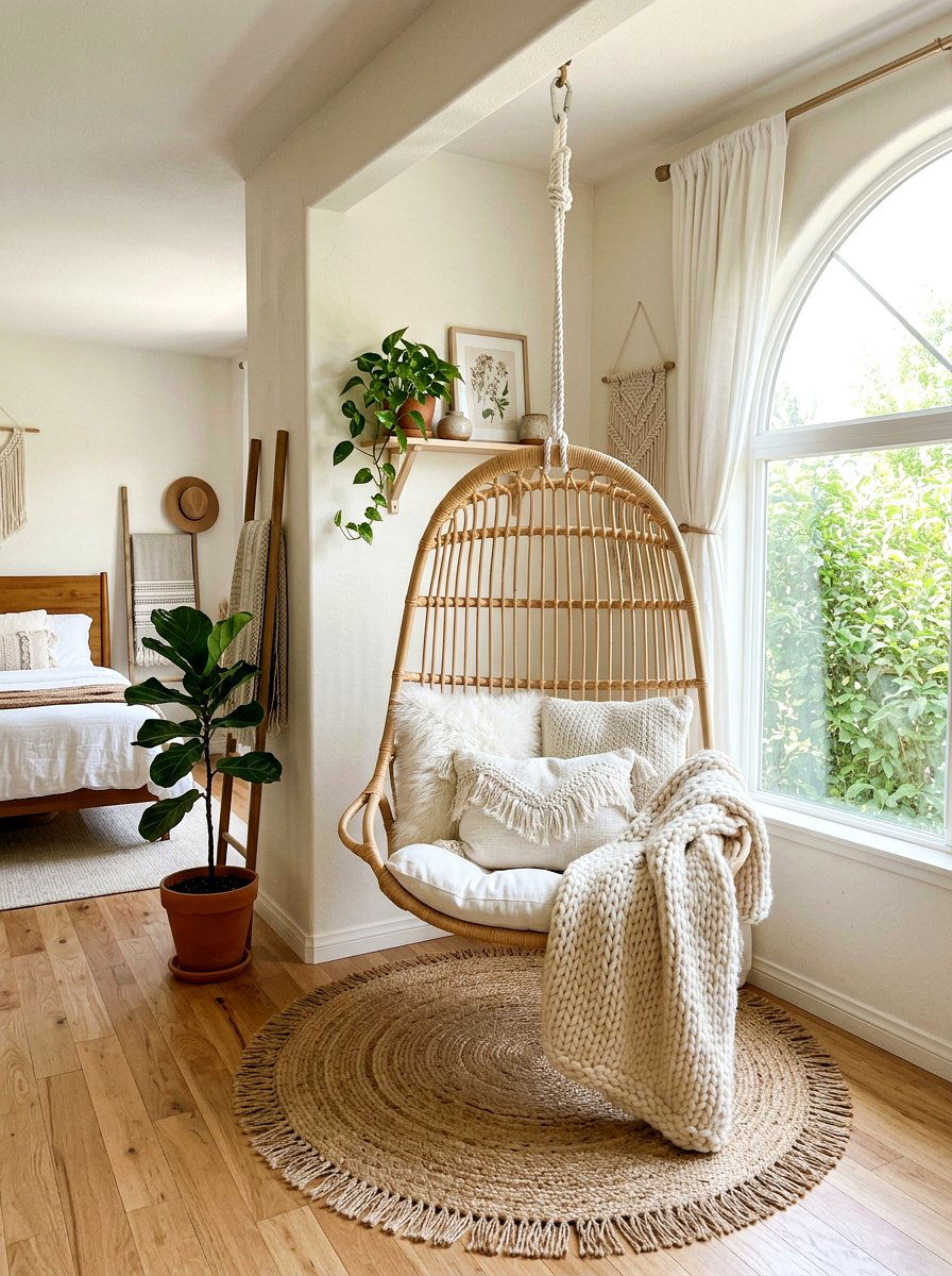 Hanging Chair In Alcove - 30 bedroom alcove ideas