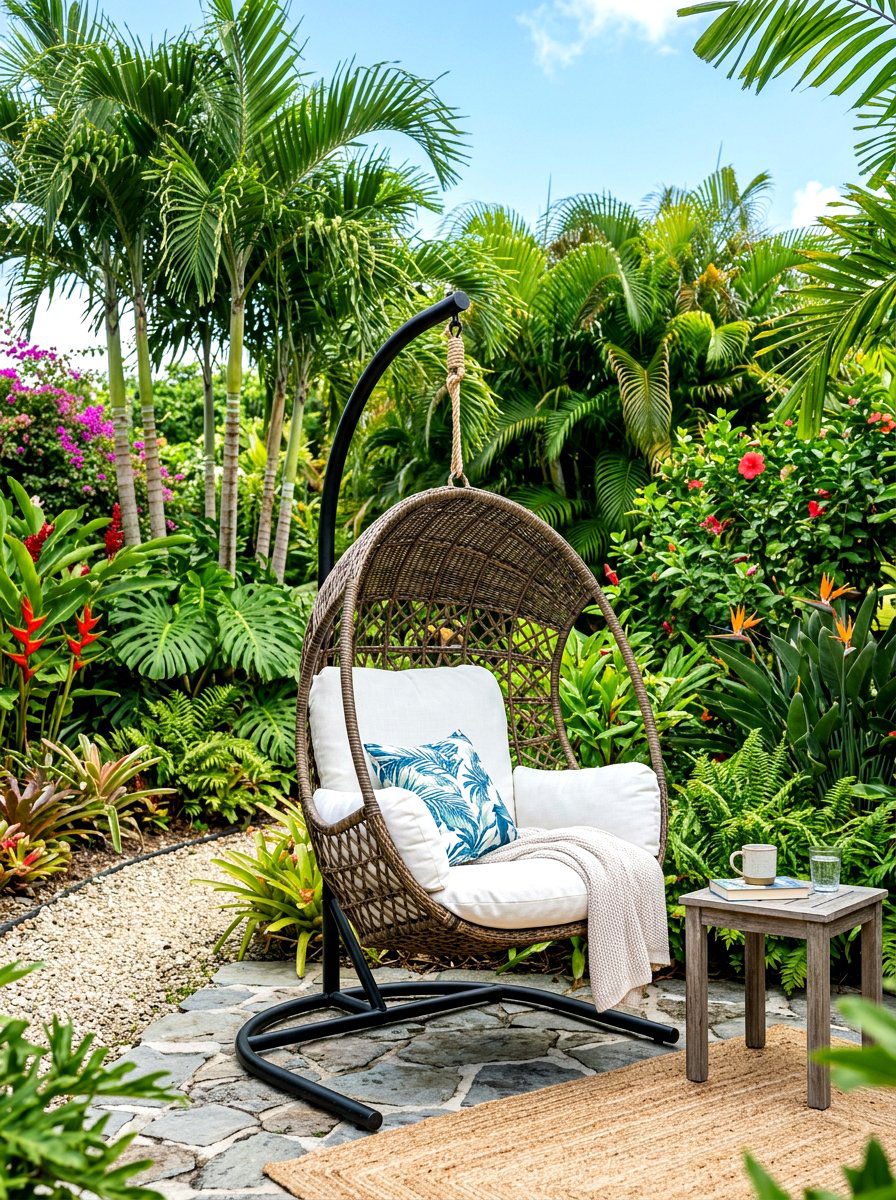 Hanging Chair Sanctuary - 30 small backyard ideas