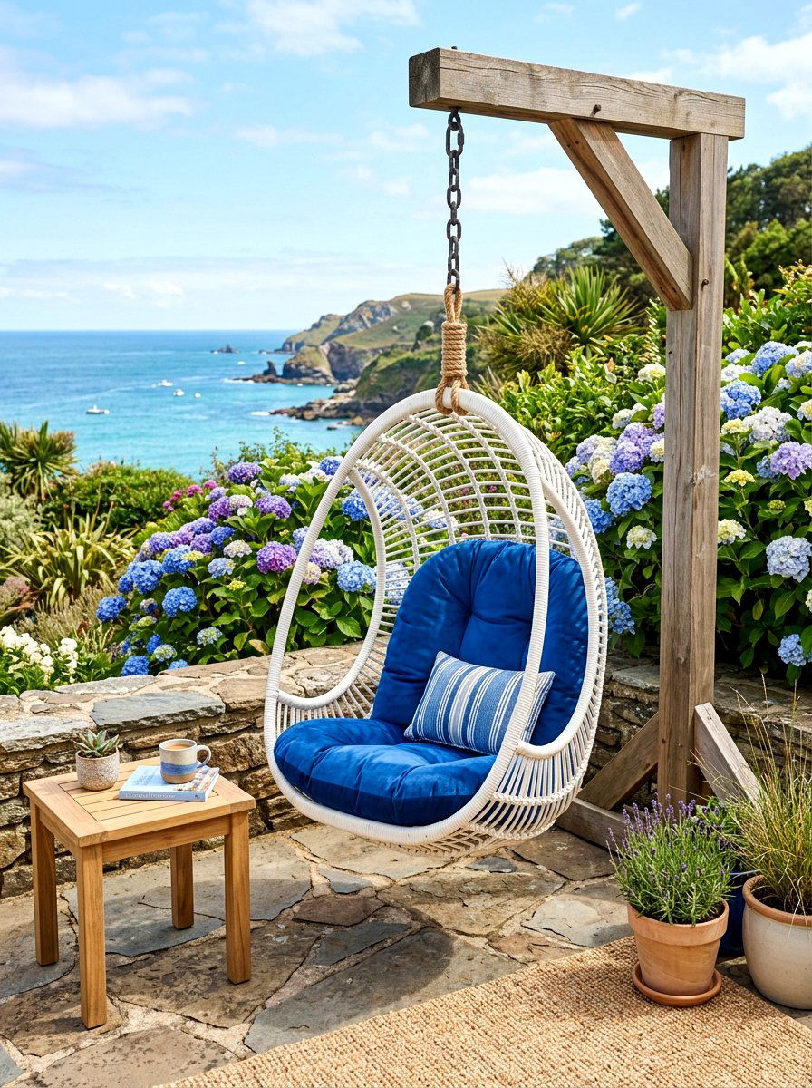 Hanging Chair Setup - 30 cozy patio ideas