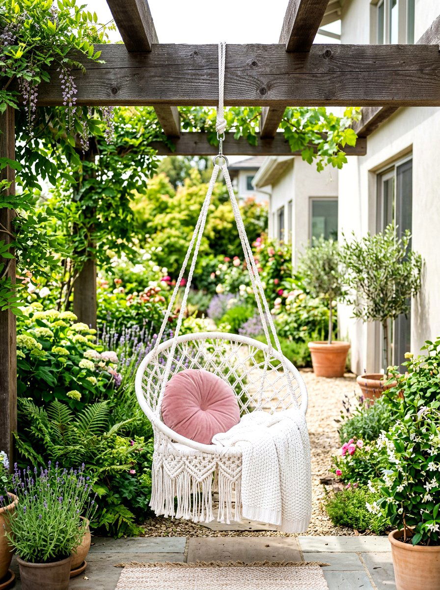 Hanging Chair Swing - 30 sunset hosting patio ideas