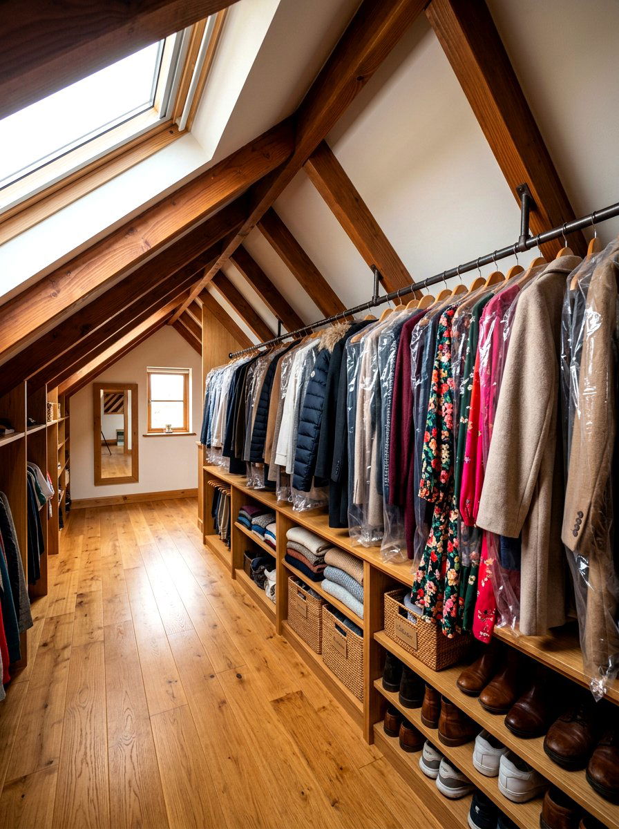 Hanging Clothes Rod - 30 attic storage ideas