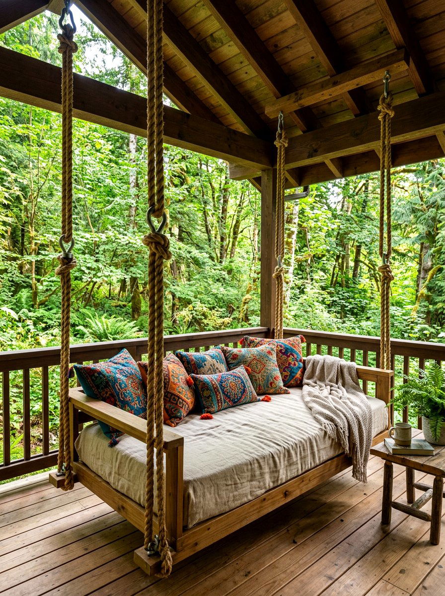 Hanging Daybed - 30 entertainer backyard ideas