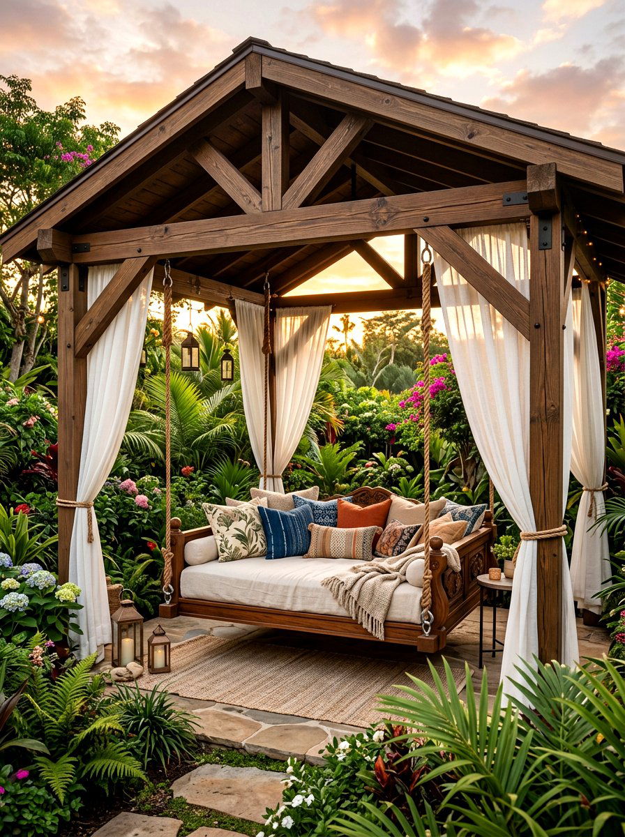 Hanging Daybed Gazebo - 30 gazebo ideas