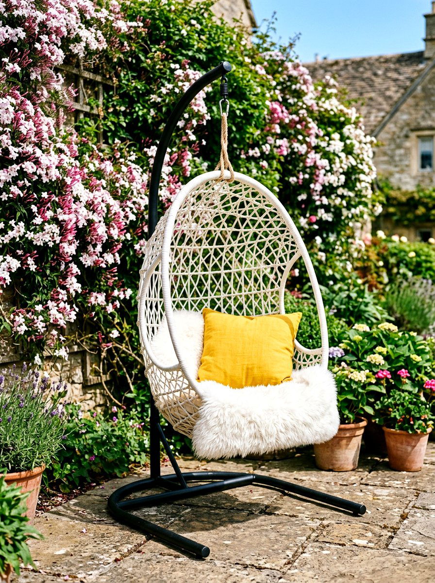 Hanging Egg Chair - 30 garden seating ideas