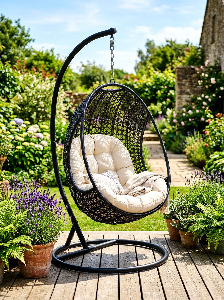 Hanging Egg Chair - 30 modern outdoor furniture ideas