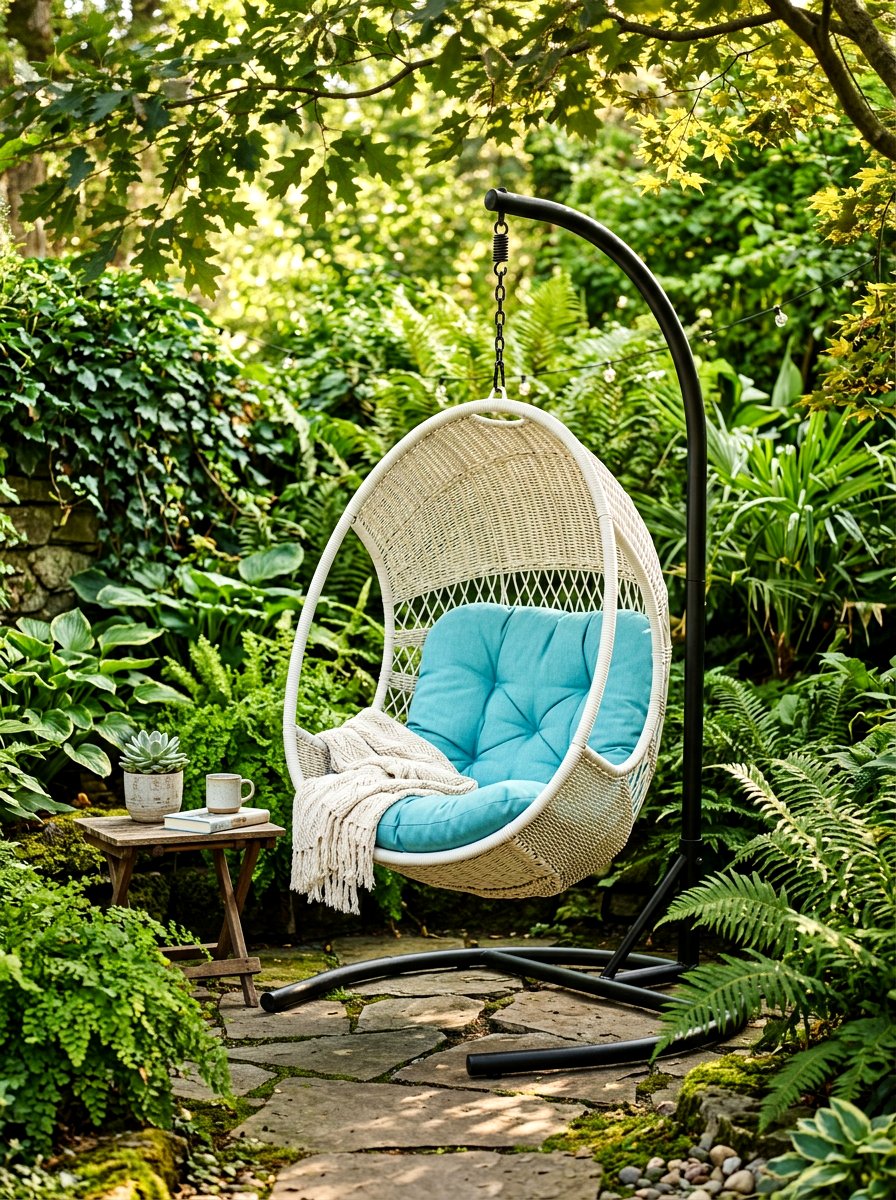 Hanging Egg Chair - 30 backyard furniture ideas
