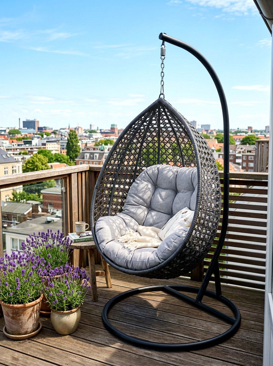 Hanging Egg Chair - 30 plush patio seating ideas