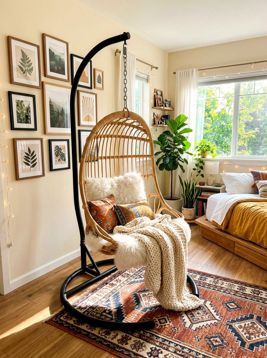 Hanging Egg Chair - 30 teen room Pinterest ideas