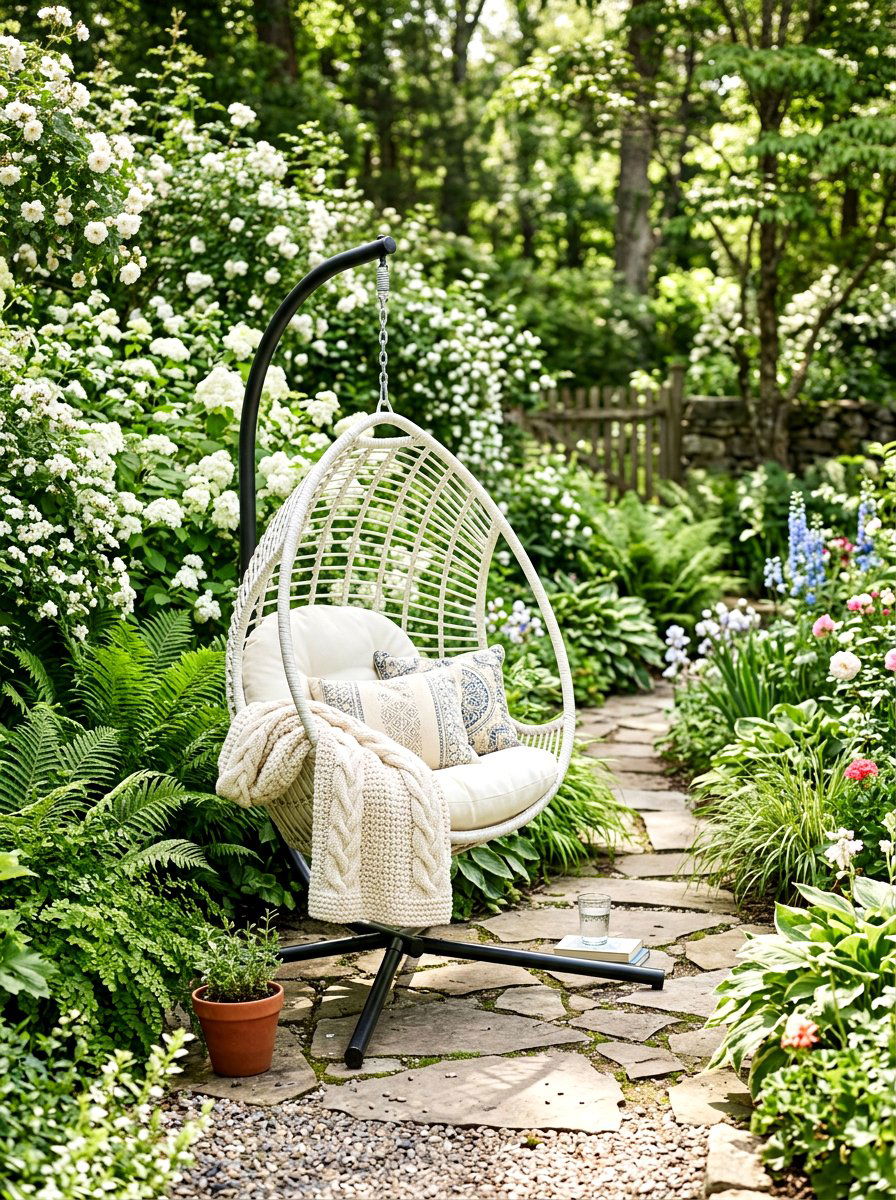 Hanging Egg Chair Garden - 30 outdoor lounge chair ideas