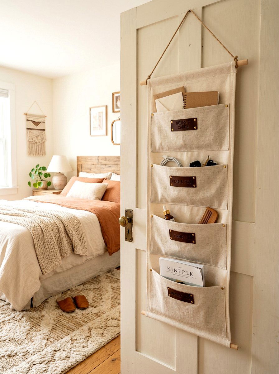 Hanging Fabric Pocket Organizer - 30 mail organization ideas