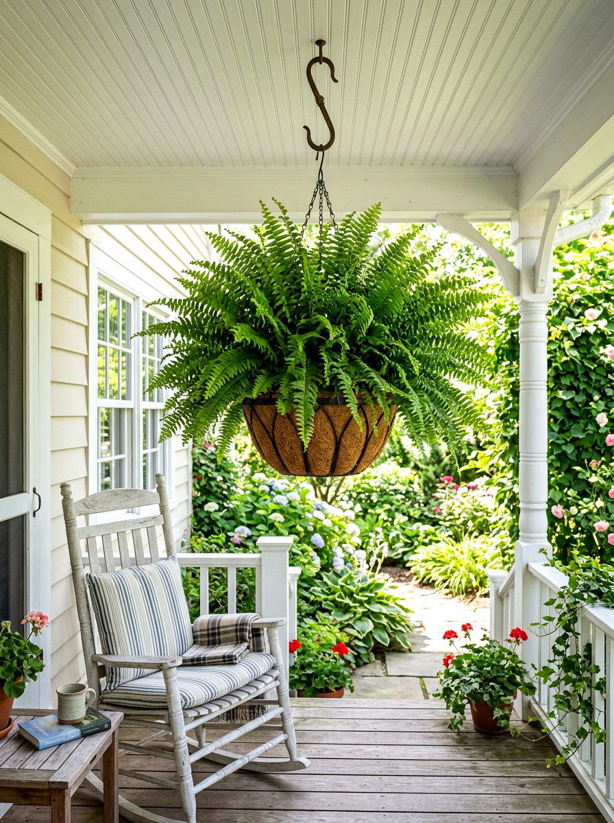 Hanging Fern Basket - 30 fern garden ideas
