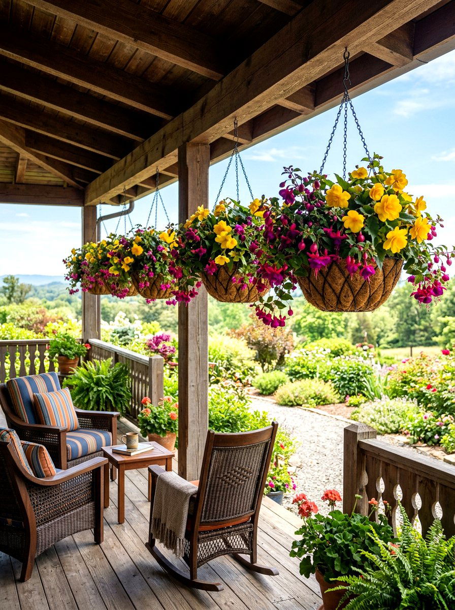 Hanging Flower Basket - 30 small space container garden ideas