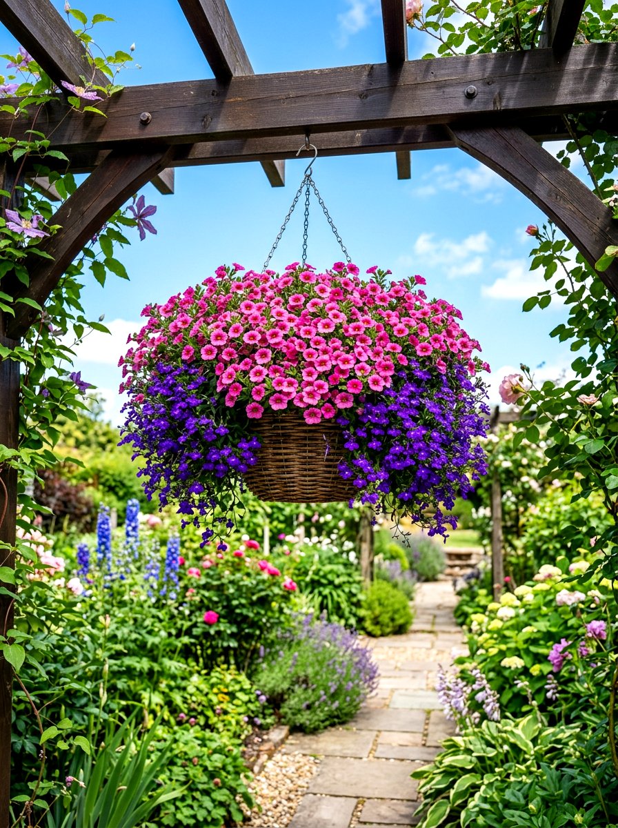 Hanging Flower Basket - 30 summer container garden ideas