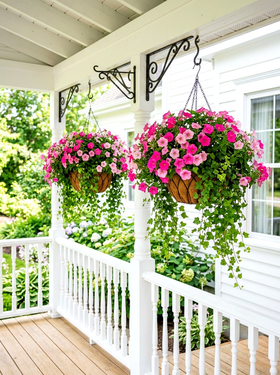 Hanging Flower Basket - 30 front stoop styling ideas