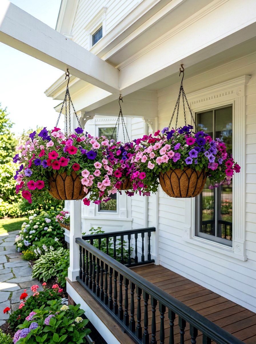 Hanging Flower Basket - 30 viral front porch ideas