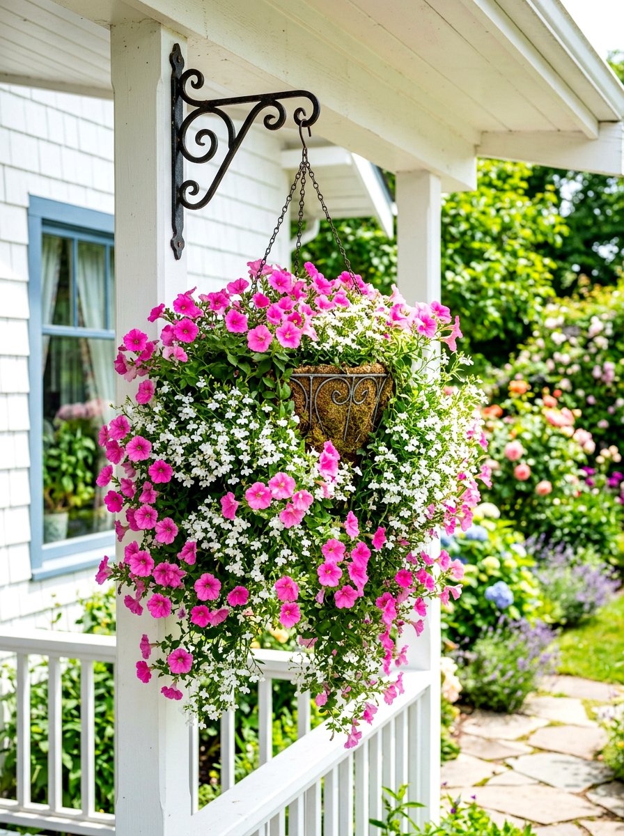 Hanging Flower Basket - 30 cottage backyard ideas
