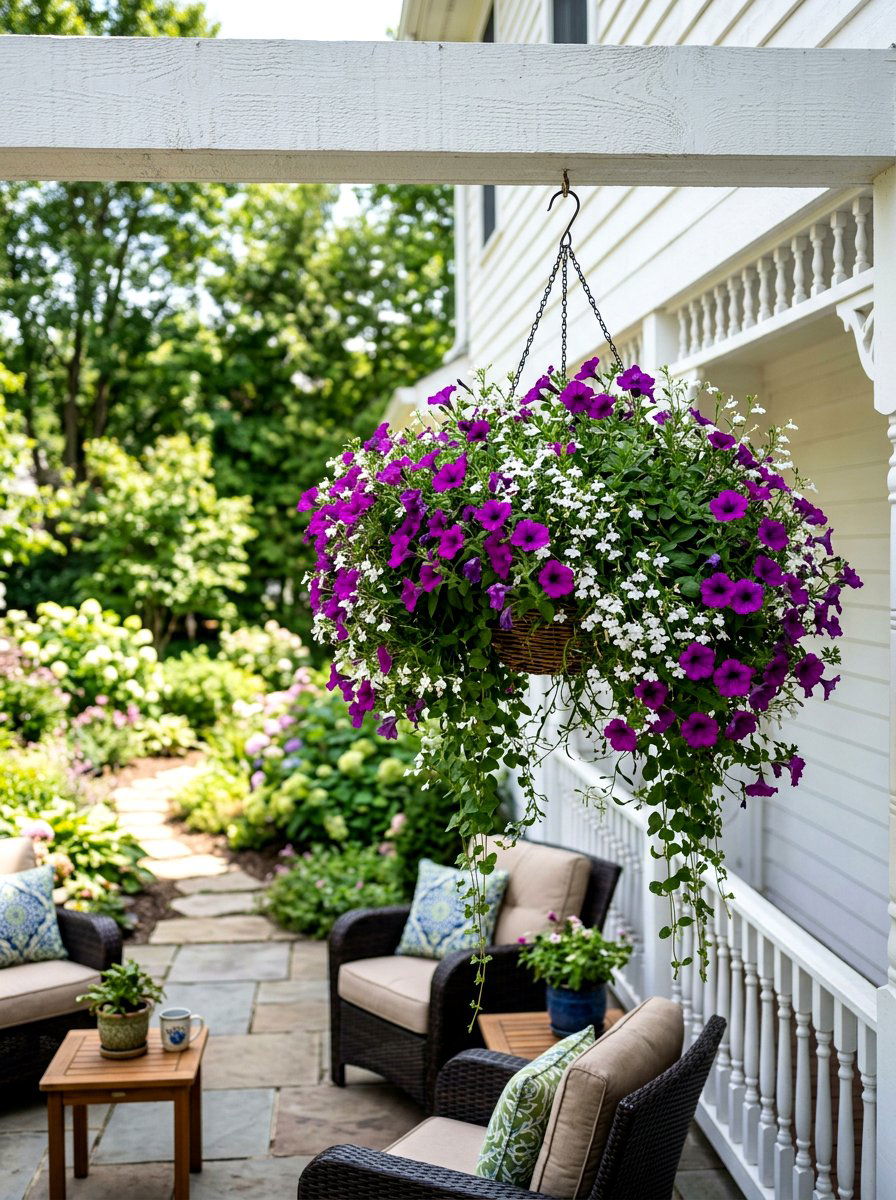 Hanging Flower Basket - 30 patio container garden ideas