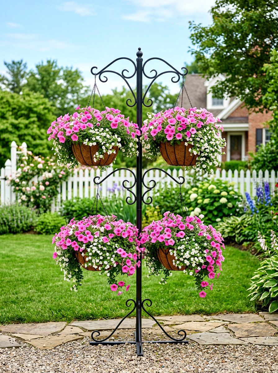 Hanging Flower Basket Display - 30 secret garden ideas