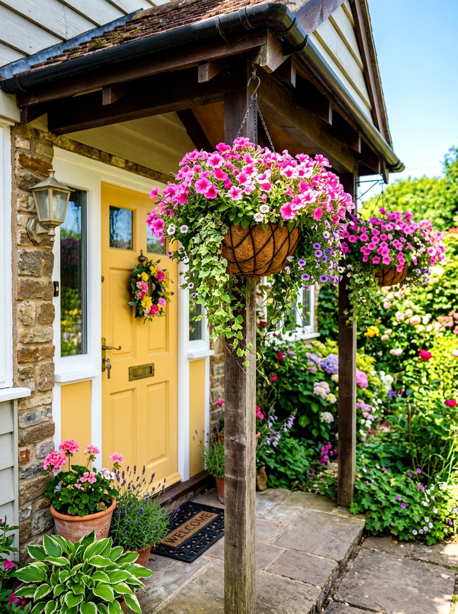 Hanging Flower Basket Stoop - 30 cottage stoop ideas