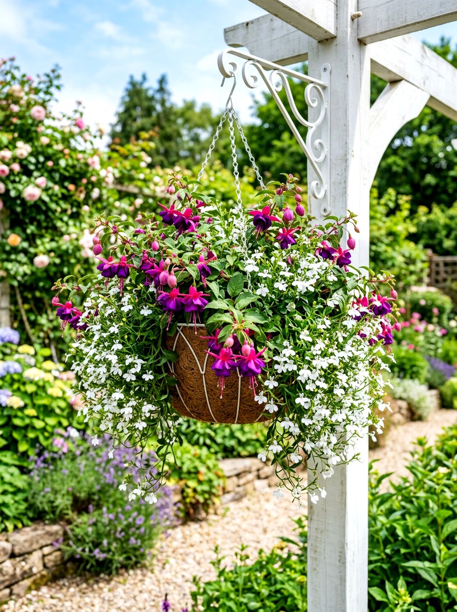 Hanging Flower Basket - 30 balcony container garden ideas