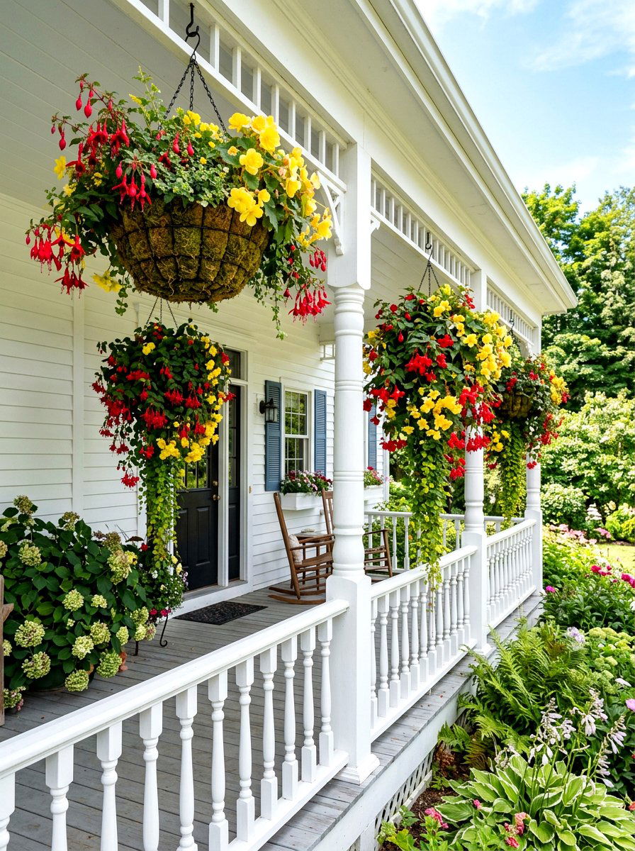Hanging Flower Baskets - 30 vertical flower garden ideas