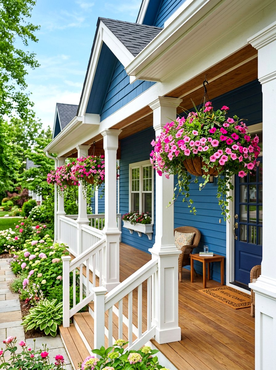 Hanging Flower Baskets - 30 curb appeal ideas for small homes