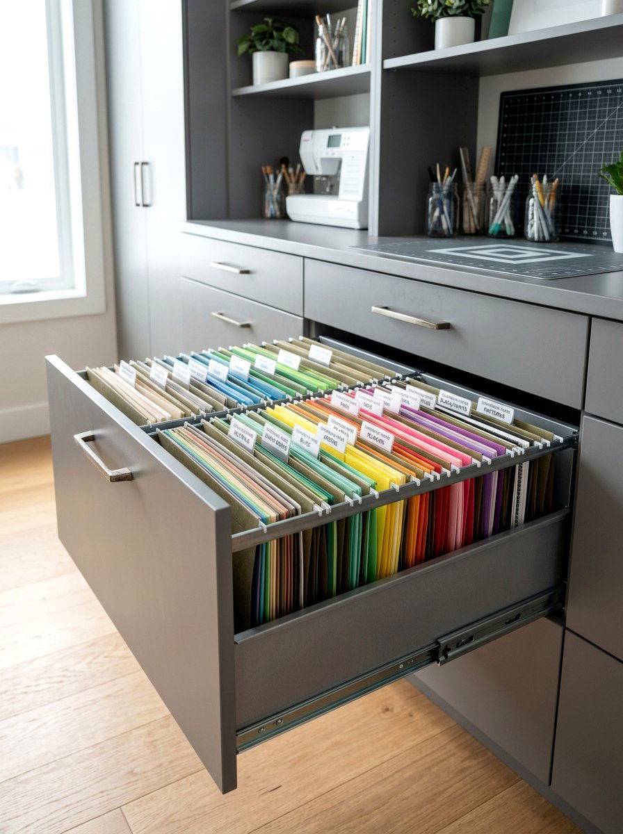 Hanging Folder System - 30 scrapbook storage ideas