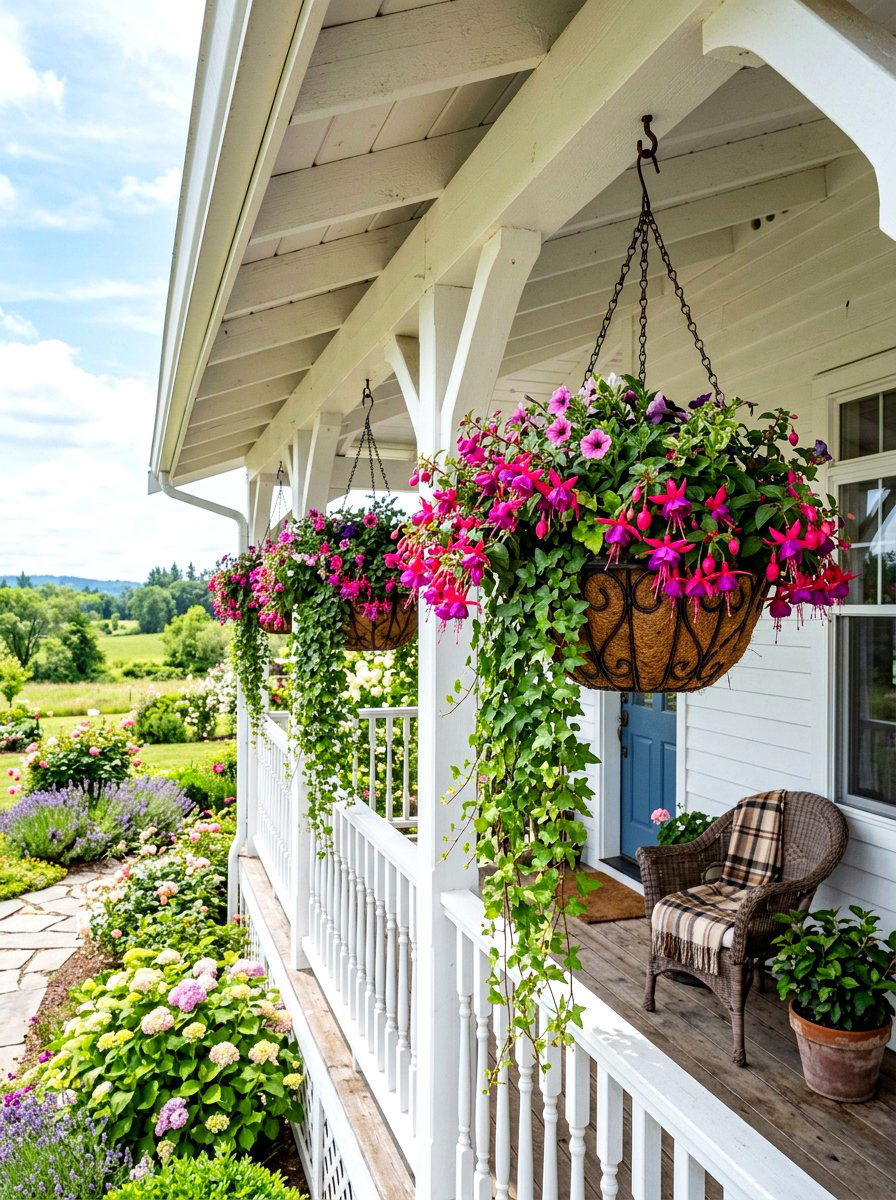 Hanging Front Porch Flower Pots - 30 front porch flower pot ideas