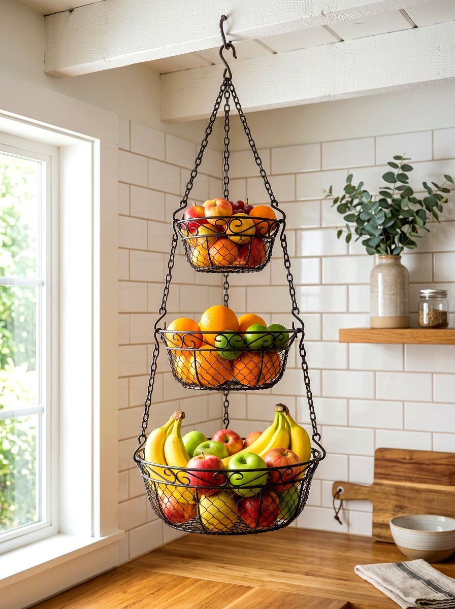 Hanging Fruit Basket - 30 kitchen storage ideas