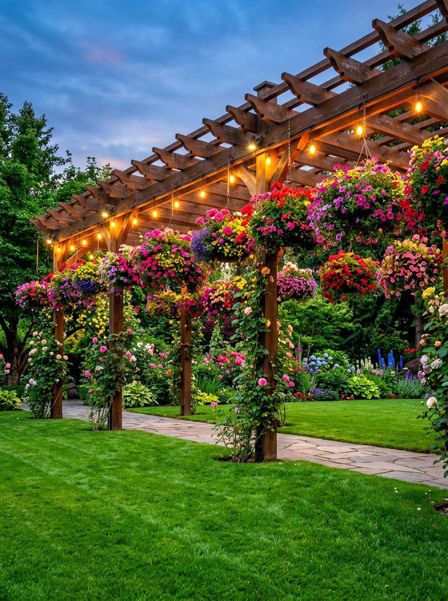 Hanging Garden Pergola - 30 outdoor pergola ideas