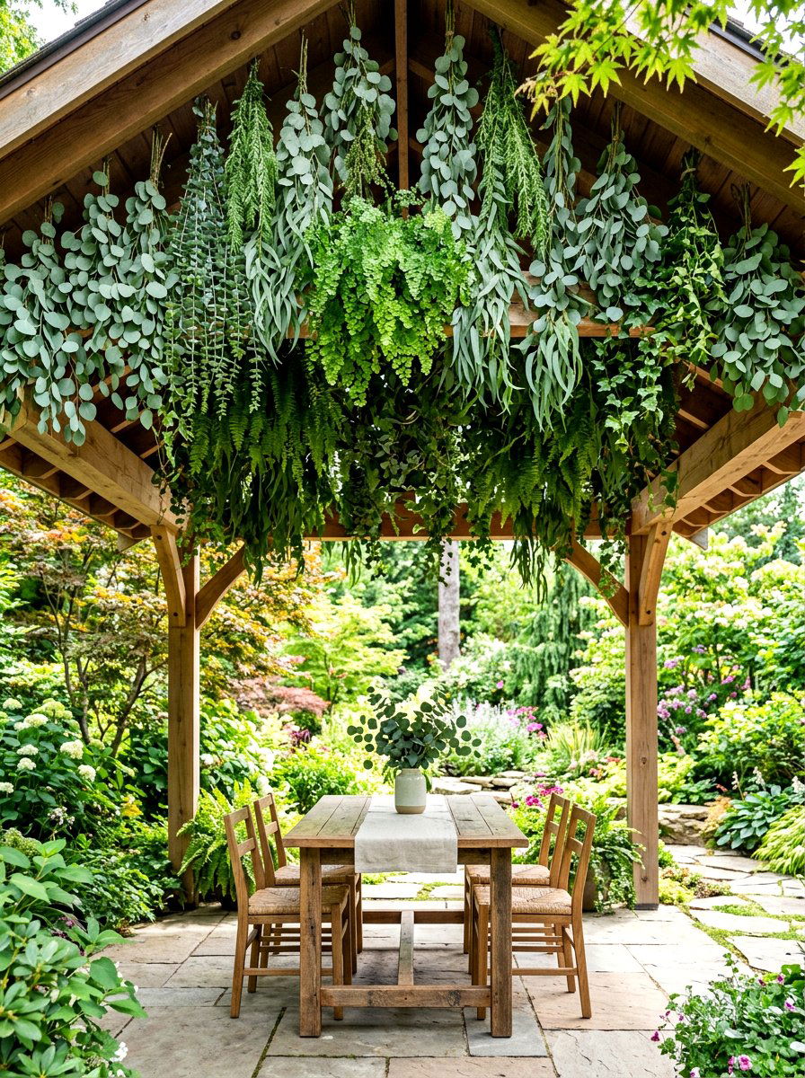 Hanging Greenery Gazebo - 30 backyard wedding gazebo ideas