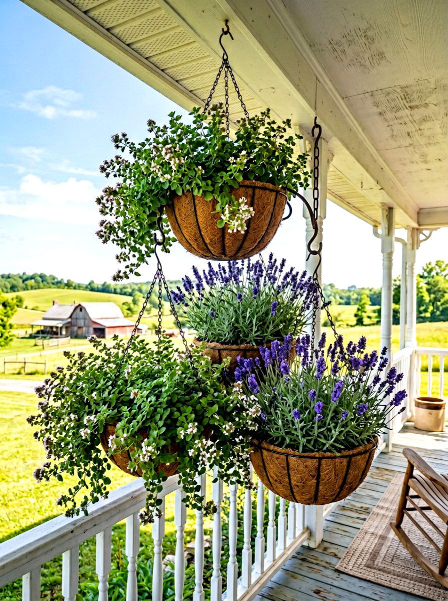 Hanging Herb Basket - 30 simple herb garden ideas