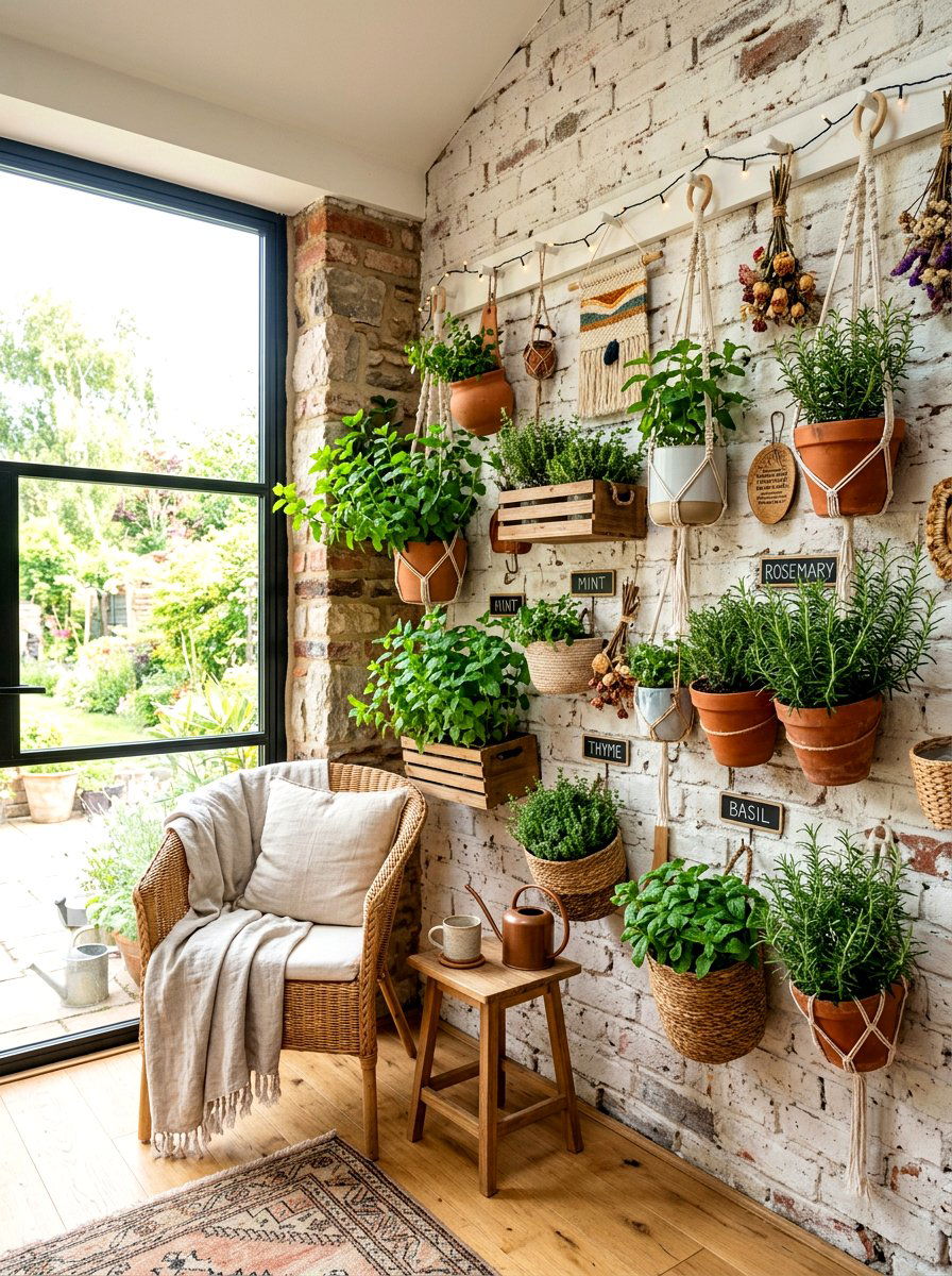 Hanging Herb Garden Interior - 30 potting shed decor ideas