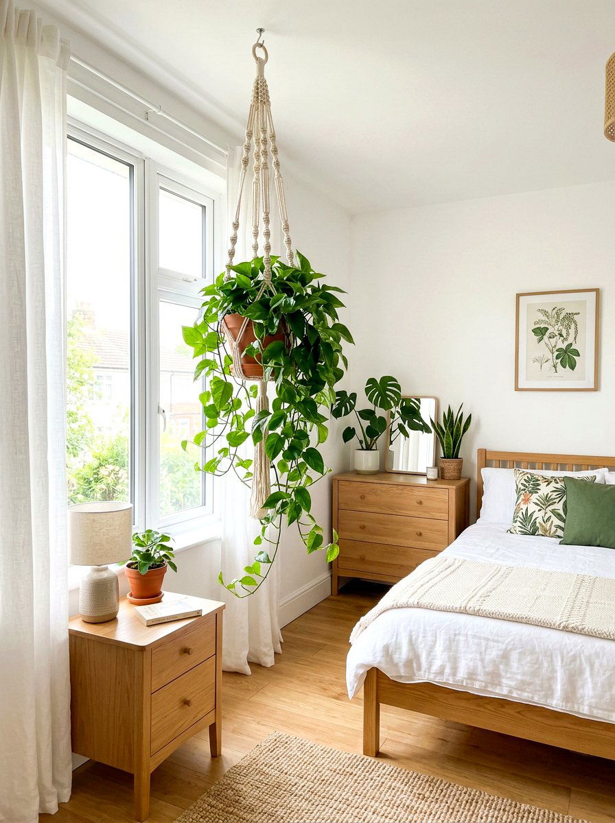 Hanging Ivy Plant - 30 spring bedroom glow up ideas